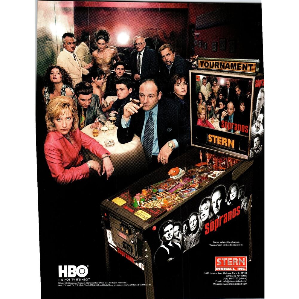 Stern The Sopranos Pinball Machine FLYER Arcade Game Original Vintage Art